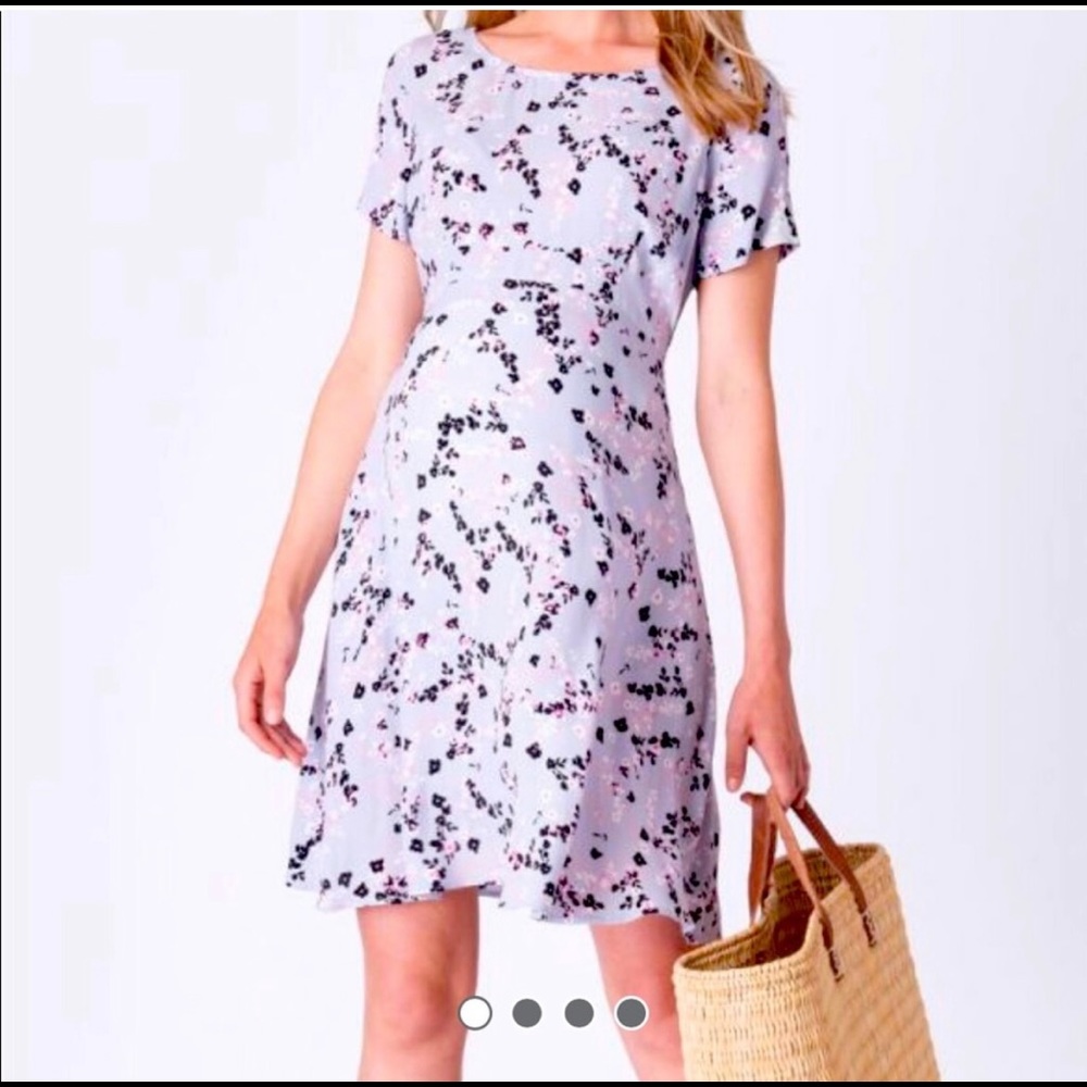 Maternity- Seraphine Lilac Floral Maternity Dress size 10